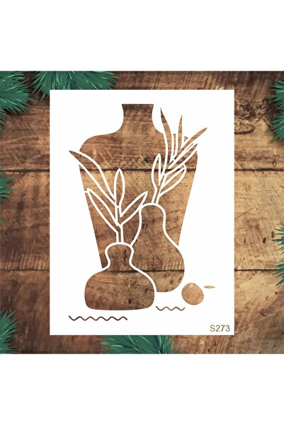 STENCİLTASARIM Stencil Tasarım S273 Bohem Soyut Desen- Dekoratif Duvar, Eşya,...