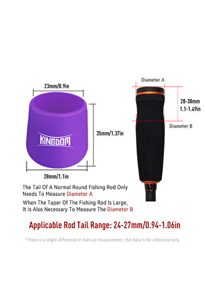Choice غطاء حماية لمقبض صنارة الصيد من كينغدوم، لون بنفسجي، مقاس M، مع واقي س...