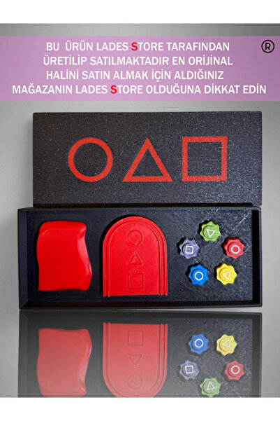 Lades Squid Game Özel DEV OYUN SETİ Siyah Kutu, Dakşi, Taş Oyunu, Beştaş, Davet Kartı, Özel Hediye Kutusu