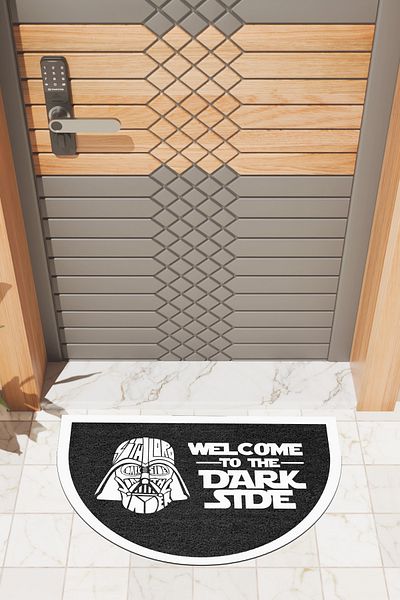 Rugmood Modern Digital Doormat Black Welcome Dark Stde Doormat - Front Door Mat