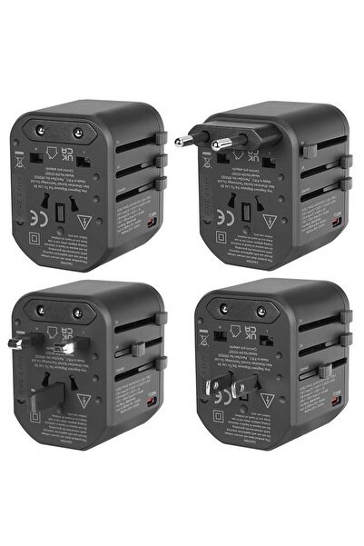 Universal S-link SL-WL20PD 2-USB 2.4A + PD 20W Yedek Akım Sigortalı 100-240V ...