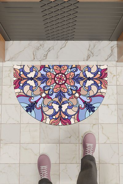 Dormot Home Modern Digital Doormat Colorful Mandala Pattern Doormat - Front Door Mat