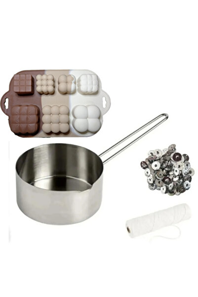 adin tasarım Bubble Mum Yapım Seti Mum Eritme Kabı 1000 ml Bubble Mum Kalıbı 7 Bölmeli Mum Fitil ve Tutacağı