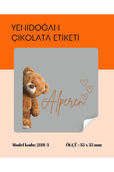 arl etiket tasarım dijital baskı merkezi Yenidoğan Çikolata Etiketi 3,5 x 3,5...