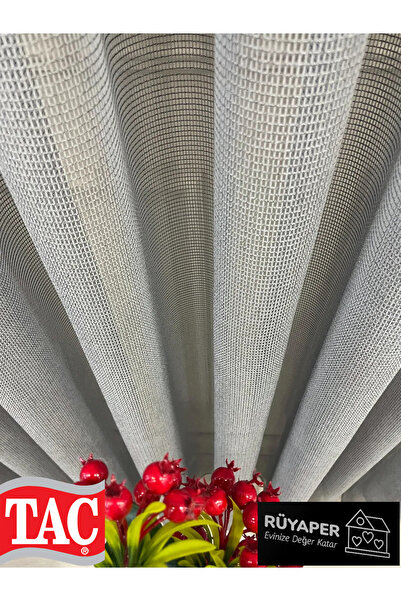 Taç Dreamper Dark Grey Color Modern Textured Knitted 1/3 French Pleat Tulle Curtain