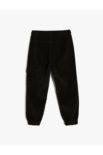 Koton Cotton Jogger Pants - Cargo Pocket and Waist Tie
