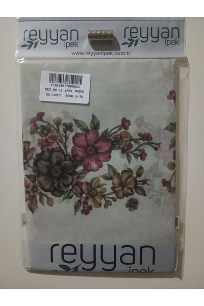 REYYAN Oya Yazma 90' Προίκα Ιεμενικό Εσωτερικό Τυφλό 90x90 cm Κενό με λουλούδια στις άκρες