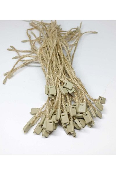 fema aksesuar Kraft Ziplock Tag Binding Straw Jute Rope 18cm 50 Pieces