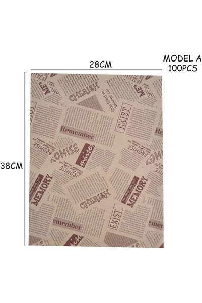 HETicaret Self Patterned Oil Paper| 50 Pieces Vintage Newspaper Pattern Presentation Paper| Mixed Pattern