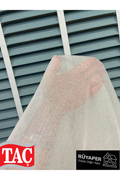 Taç Modern Textured 1/3 Sik Pleat - Ecru Color Tulle Curtain