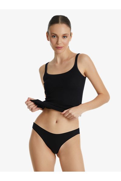 Blackspade Slip brazilian modal negru pentru femei 1662