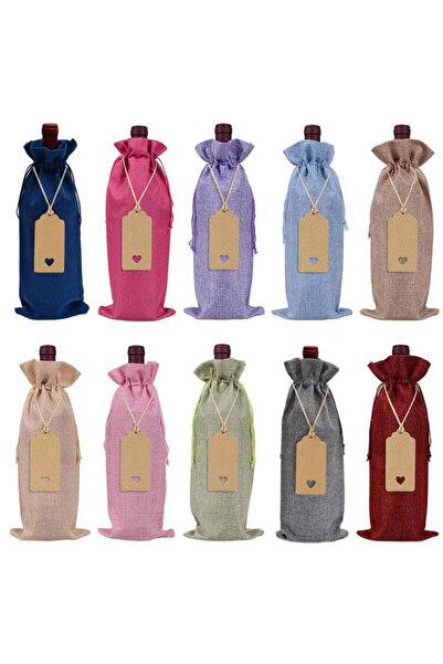 Choice أكياس نبيذ من الخيش متعددة الاستخدامات، 10 قطع، أكياس زجاجات نبيذ من ا...