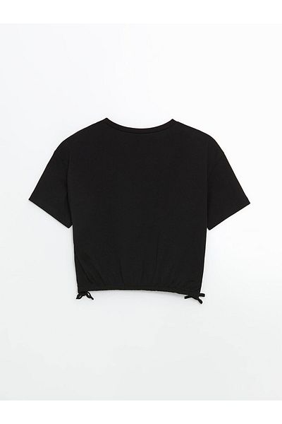 LC Waikiki Tricou Crop pentru fete cu gât crew de sezon nou - S5JD04Z4