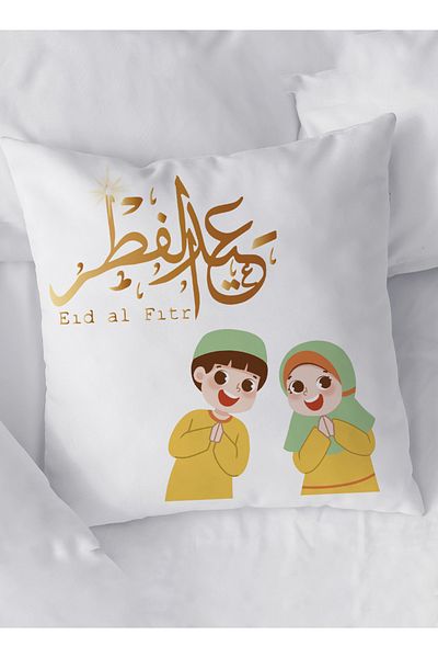 LOWHA Polyester Pillowcase Cushion Cover with Eid Al-Fitr  Design