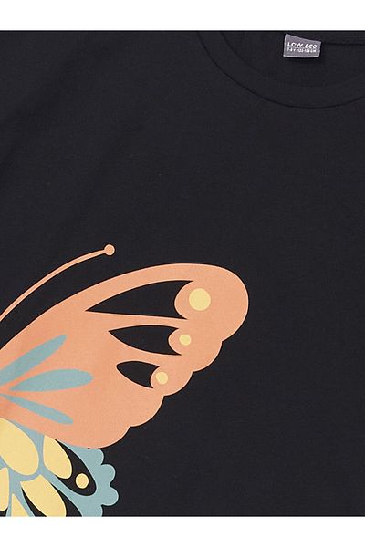LC Waikiki Tricou pentru fete cu gât crew de sezon nou - S5JD09Z4