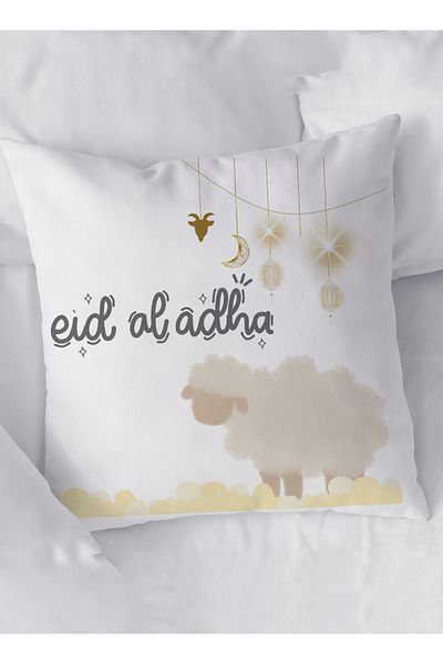LOWHA Polyester Pillowcase Cushion Cover with Eid Al-Adha and Sheep Design