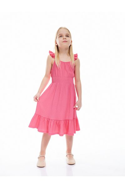 Koton Frilly Gipe Detailed Strappy Midi Dress