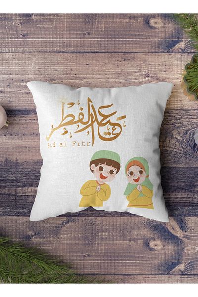 LOWHA Polyester Pillowcase Cushion Cover with Eid Al-Fitr  Design