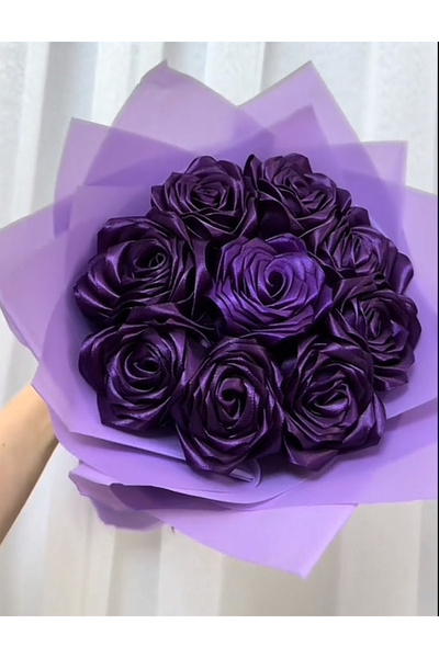 HediyeSepetim Mor Gül Buketi,solamayan Buket,gül Buketi,saten Gül,senden Önce Senden Sonra