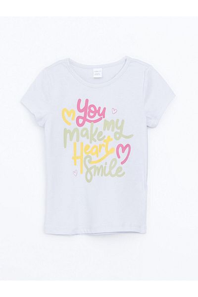 LC Waikiki Tricou pentru fete cu mânecă scurtă cu decolteu și mânecă scurtă de sezon nou - S5HV30Z1