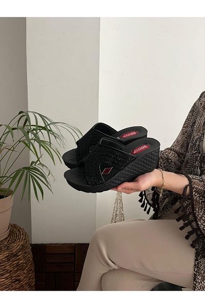 Behtah Kundura Ψηλές γυναικείες πέτρινες παντόφλες άνετες ορθοπεδικές καθημερινές παντόφλες Άνετες κομψές παντόφλες με τακούνι