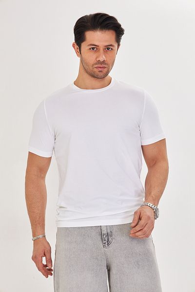 Dİ GİYİM Men's T-Shirt Supima Cotton Elastan