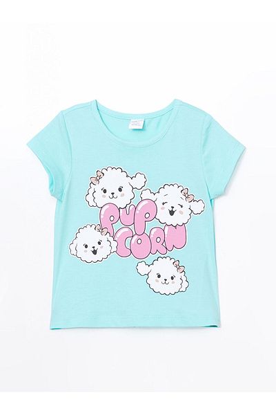 LC Waikiki LCW T-Shirt mit Rundhalsausschnitt und kurzen Ärmeln für Mädchen