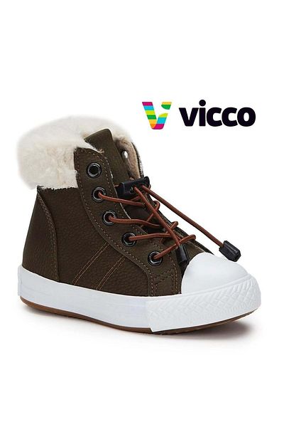 Vicco Kuga Furry Orthopedic Παιδικές Μπότες Χακί