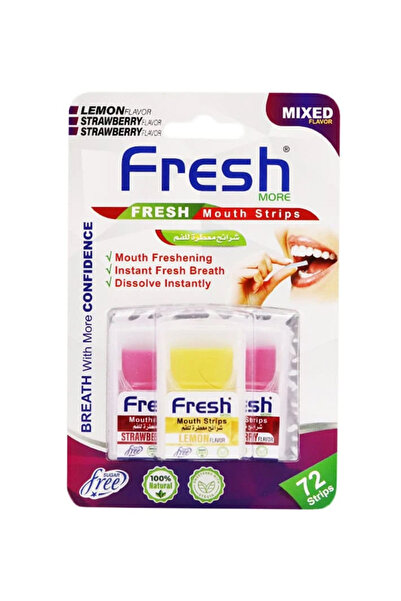 Fresh شرائح معطرة للفم  مور بنكهة الفراولة والليمون من فريش 72 شريحة
