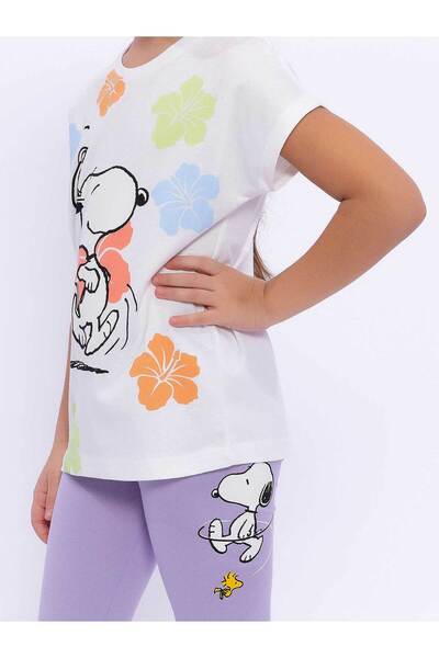 SNOOPY 3-8 Years Girl's Cream Tights Set