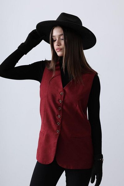 BEYD Suede Vest - Cherry Motif