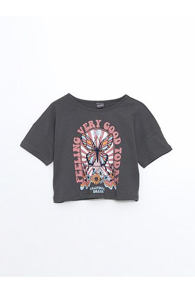 LC Waikiki New Season Crew Neck Girl's Crop T-Shirt - S5Fb43Z4