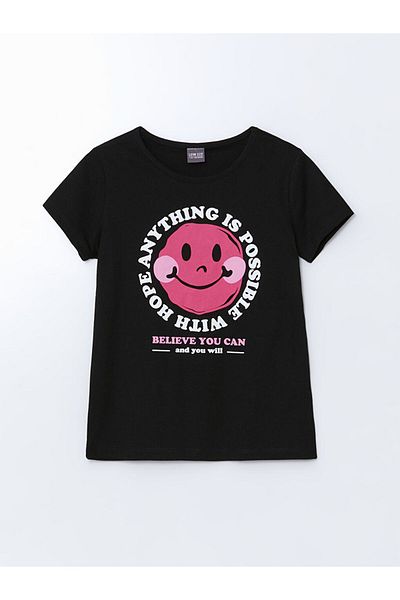 LC Waikiki LCW Mädchen-T-Shirt mit Rundhalsausschnitt