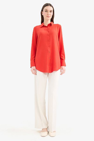 DeFacto Regular Fit Basic Plain Long Sleeve Shirt Tunic Z3538Az25Sp