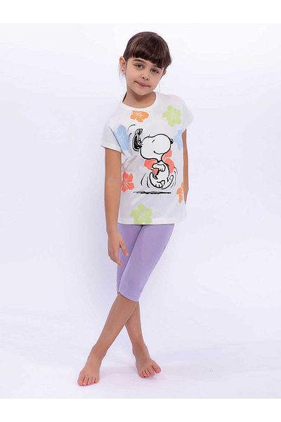 SNOOPY 3-8 Years Girl's Cream Tights Set