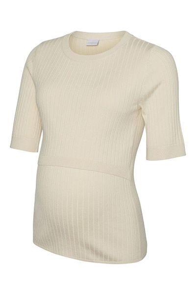 Mama Licious Strickpullover Normal geschnitten Rundhals Gerippte Ärmelbündchen Strickoberteil
