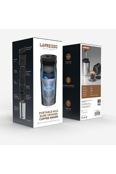 Lepresso Portable Mug Burr Grinder Coffee Maker