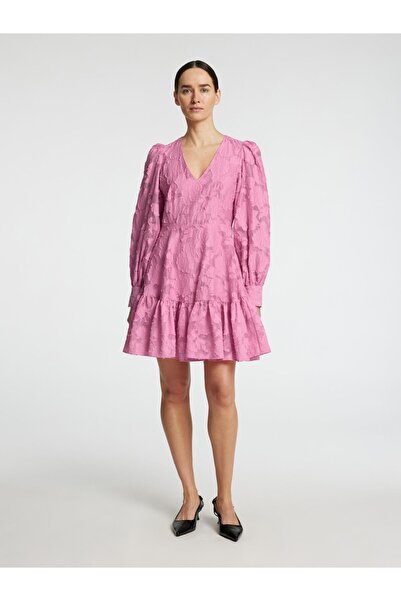 Selected Femme Minikleid Geblümtes Langarm