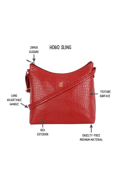 Baggit Womens Lxe Oleg 3T5 Hobo Bag- Red | Modern Design Stylish Hand Bag For Women