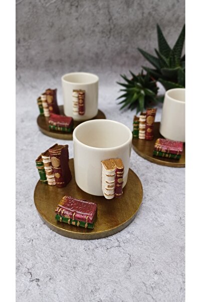 Mutlu Kitaplı Türk Kahvesi Fincanı Kitaplı Fincan