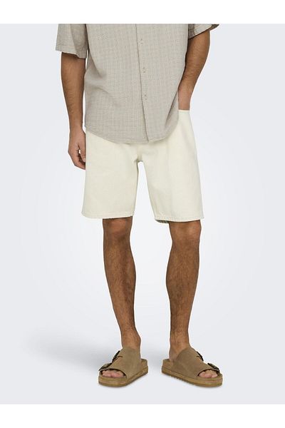 Only & Sons Jeans-Shorts ONSEDGE Mittlere Taille Gerade geschnitten Shorts