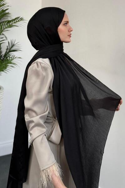 MERVEN AKYÜZ Jan Jan Abiye Şal Siyah