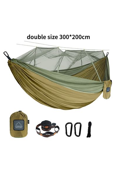 Choice Double Brown Green 2 Single And Double Size Nylon Fabric Portable Travel Outdoor Camping Hanging Sle