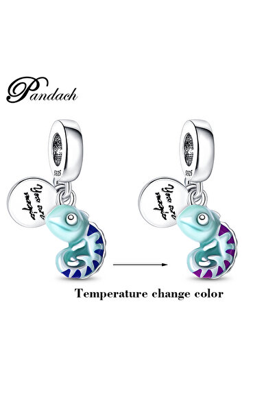 Choice CMS1750 قلادات رائعة من الفضة الإسترلينية عيار 925 على شكل نجمة مضيئة على شكل يراعة حرباء تناسب الباندا