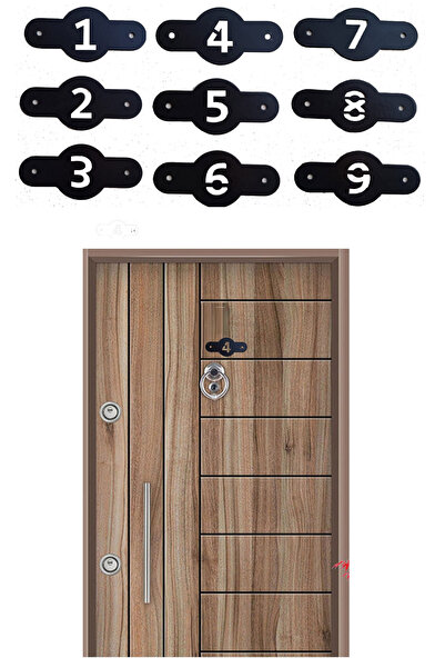 Depolife Kapı Duvar İsimliği Metal Kapı Önü Numarası  1-9 numara Siyah Daire ofis Kapı numarası Rakam Şablon