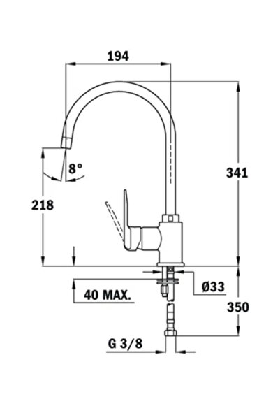 Teka IN 995 (بمحور أسود) صنبور حوض المطبخ من الكروم