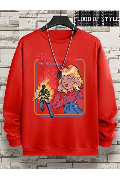 Flood Of Style Hip Hop Harajuku Vintage Style Pyrokinesis for Beginners Red