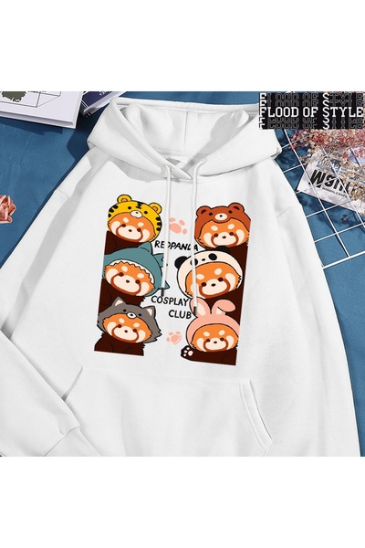 Flood Of Style Hip Hop Harajuku Stil Vintage Redpanda Cosplay Club Alb