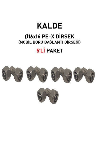 KALDE (5'li Paket) Ø16x16" Sabit Uçlu Pex Dirsek (Mobil Boru Bağlantı Dirseği)