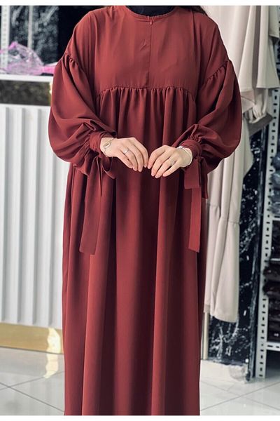 Fashion journey rochie cu jumătate de fermoar cu mâneci Hajj umrah